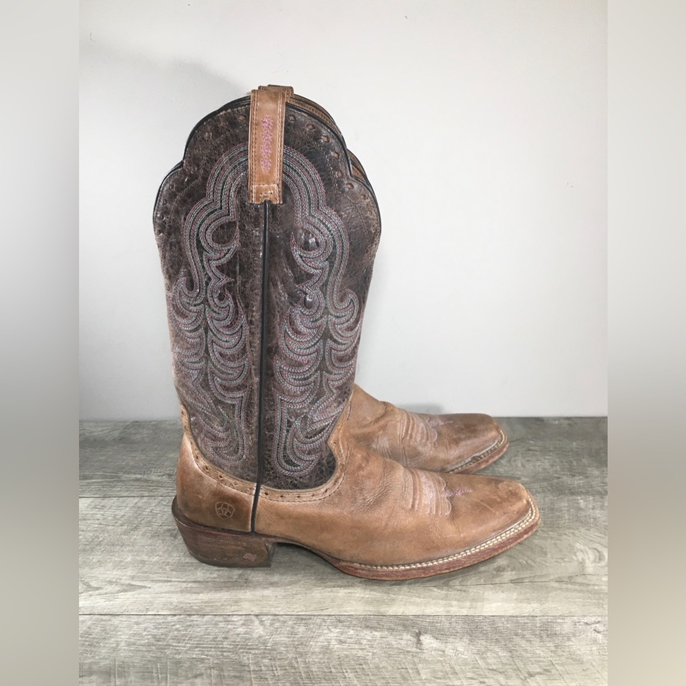 Ariat 10014165 Barton Ultra Rustic Embroidery Cowboy Square Toe Women's Boots 11